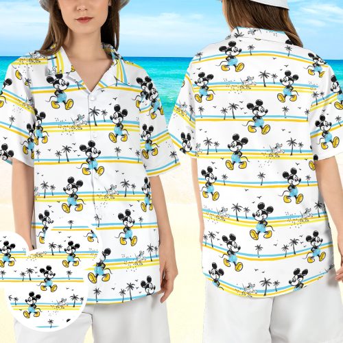 Mickey Pluto Beach Hawaiian Shirt - Disneyland Tropical Aloha Vacation Button Shirt
