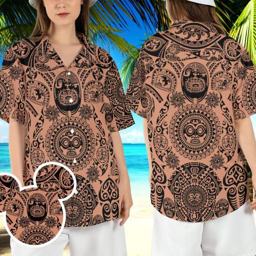 Maui Hawaiian Shirt for Men - Moana Beach Aloha Shirt for Disneyland Theme Park & Vacation