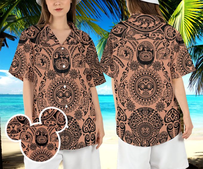 Maui Hawaiian Shirt for Men – Moana Beach Aloha Shirt for Disneyland Theme Park & Vacation