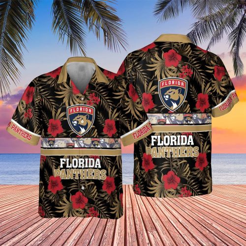 Florida Panthers Hibiscus Hawaiian Shirt - Perfect Hockey Lover Gift Idea