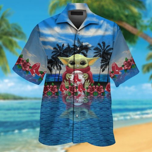 Boston Red Sox & Baby Yoda Hawaiian Shirt: Official MLB Merchandise