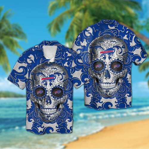 Buffalo Bills Sugar Skull Hawaiian Shirt