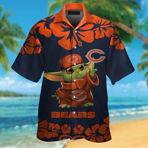 Chicago Bears & Baby Yoda Hawaiian Shirt Gift for Men Women #2