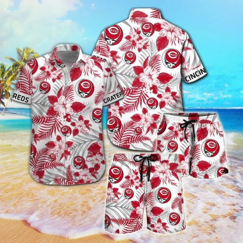 Cincinnati Reds & Grateful Dead Hawaiian Shirt - Official MLB Merchandise