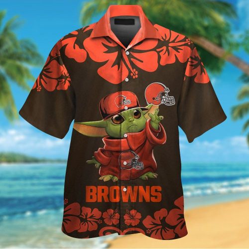 Cleveland Browns & Baby Yoda Hawaiian Shirt Gift for Men Women #2