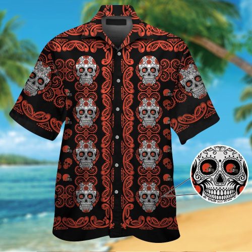 Cleveland Browns Skull Hawaiian Shirt