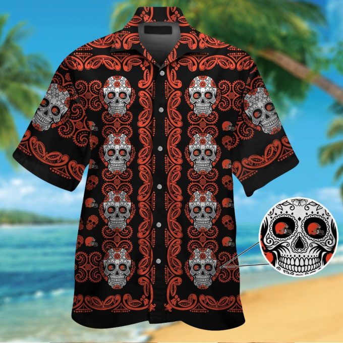 Cleveland Browns Skull Hawaiian Shirt