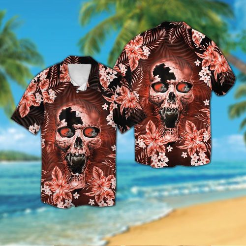 Cleveland Browns Skull Hawaiian Shirt Gift for Men Women #2
