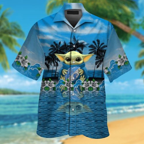 Detroit Lions & Baby Yoda Hawaiian Shirt