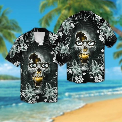Green Bay Packers Skull Hawaiian Shirt
