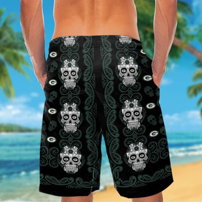 Green Bay Packers Skull Hawaiian Shirt Gift for Men Women #2