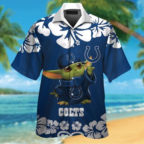 Indianapolis Colts & Baby Yoda Hawaiian Shirt Gift for Men Women #2