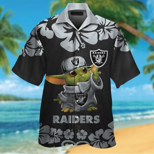 Las Vegas Raiders & Baby Yoda Hawaiian Shirt