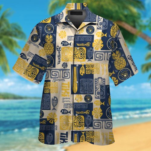 Milwaukee Brewers #8 Hawaiian Shirt: Official MLB Merchandise