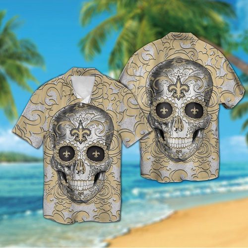 New Orleans Saints Sugar Skull Hawaiian Shirt