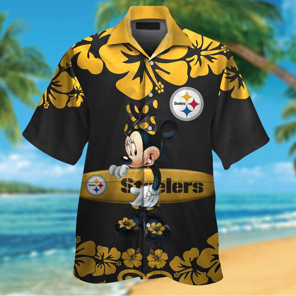 Pittsburgh Steelers & Minnie Mouse Hawaiian Shirt Pittsburgh Steelers & Minnie Mouse Hawaiian Shirt