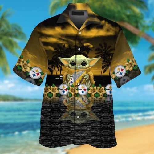 Pittsburgh Steelers & Baby Yoda Hawaiian Shirt