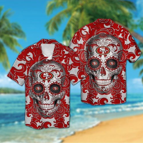 San Francisco 49ers Sugar Skull Hawaiian Shirt