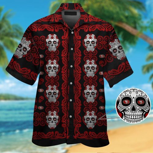 San Francisco 49ers Skull Hawaiian Shirt
