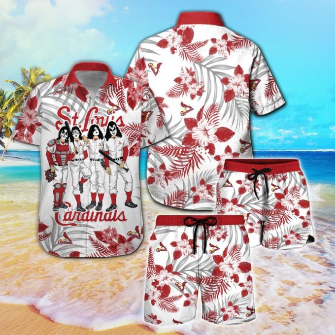 St Louis Cardinals & Kiss Hawaiian Shirt: Official MLB Rock Band Collab