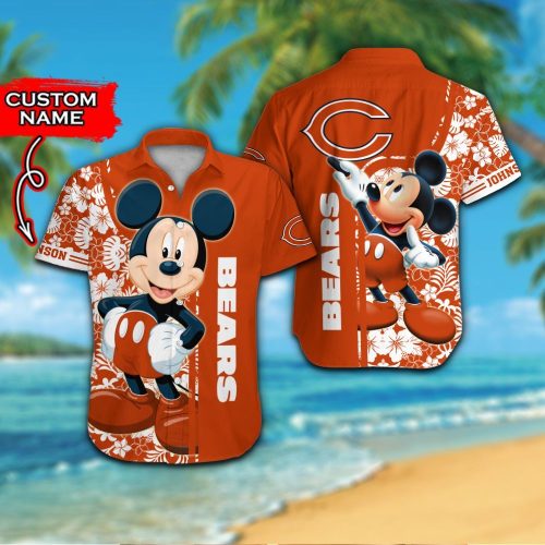 Personalized Chicago Bears & Mickey Mouse Hawaiian Shirt Gift for Men Women #2