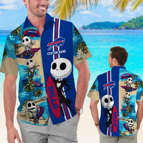 Personalized Buffalo Bills & Jack Skellington Hawaiian Shirt