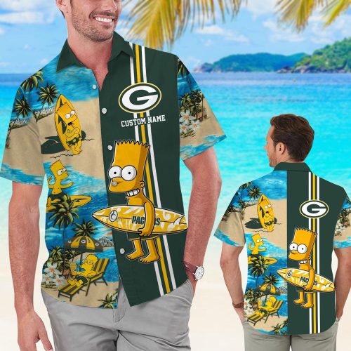 Personalized Green Bay Packers & Simpsons Hawaiian Shirt