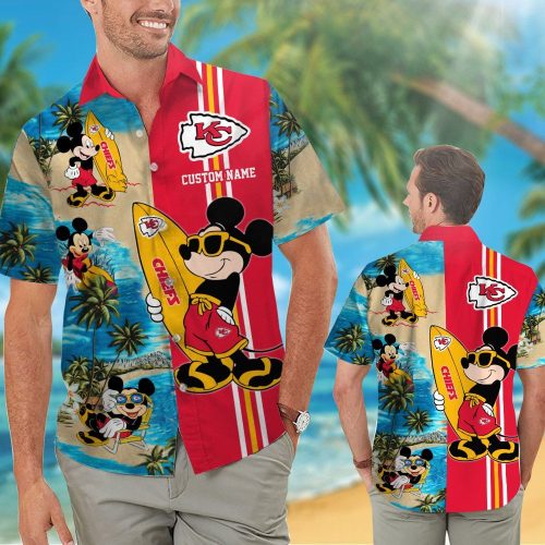 Personalized Kansas City Chiefs & Mickey Mouse Hawaiian Shirt