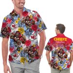 Personalized Kansas City Chiefs Tropical Floral America Flag Hawaiian Shirt