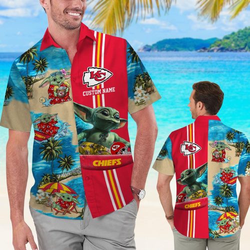 Personalized Kansas City Chiefs & Baby Yoda Hawaiian Shirt
