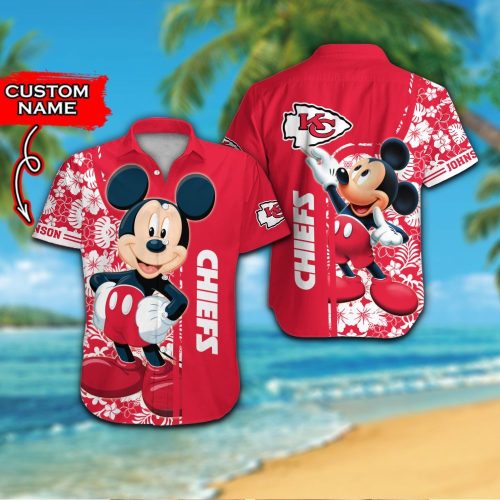 Personalized Kansas City Chiefs & Mickey Mouse Hawaiian Shirt Gift for Men Women #2