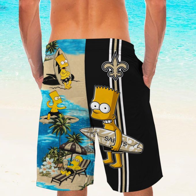Personalized New Orleans Saints & Simpsons Hawaiian Shirt