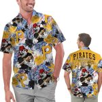 Custom Pittsburgh Pirates Tropical Floral America Flag Hawaiian Shirt – Personalized MLB Fan Gear