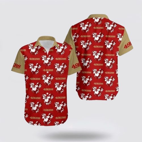 NFL San Francisco 49ers Hawaiian Shirt Mickey Mouse Flower Nfl Aloha shirt