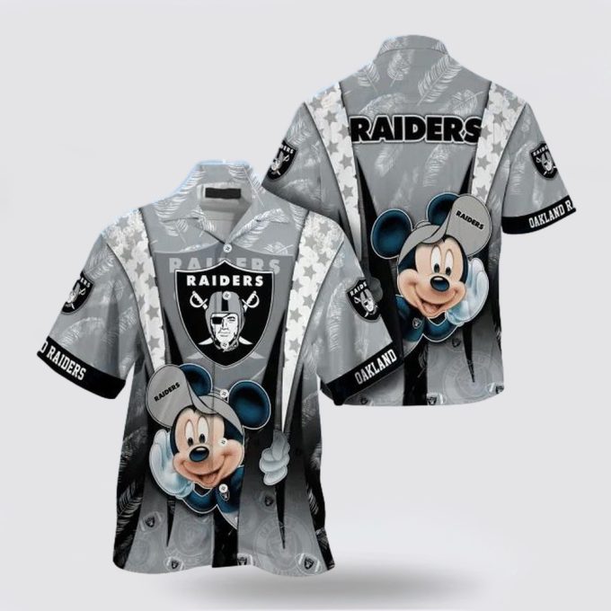 Las Vegas Raiders Nfl Mickey Mouse Hawaiian Shirt For Fans