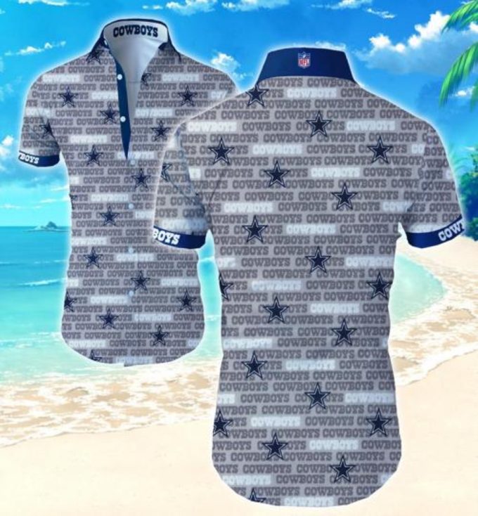 Dallas Cowboys Hawaiian Shirt Summer Gift Tropical Flower Slim Fit Body