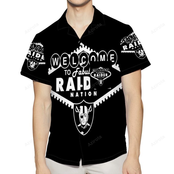 Las Vegas Raiders Welcome To Fabulous Nation 3D All Over Print Summer Beach Hawaiian Shirt With Pocket