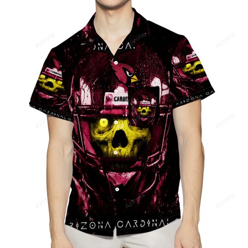 Arizona Cardinals Skull 3D All Over Print Summer Beach Hawaiian Shirt With Pocket