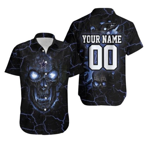 Beach Shirt Dallas Cowboys Skull 3D Personalized Hawaiian Shirt
