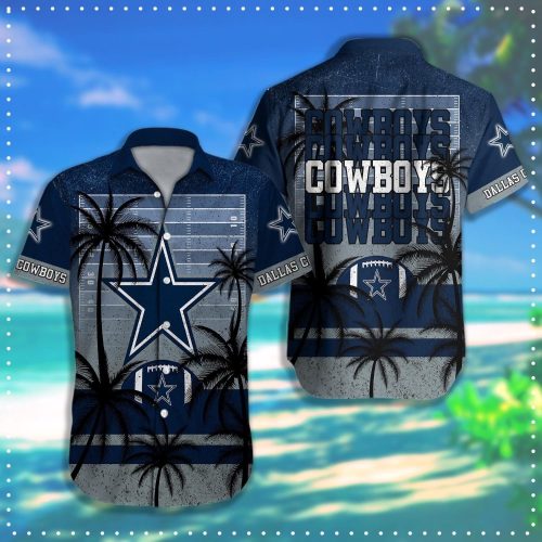 Dallas Cowboys Hawaiian Shirt Coconut Tree &amp Ball