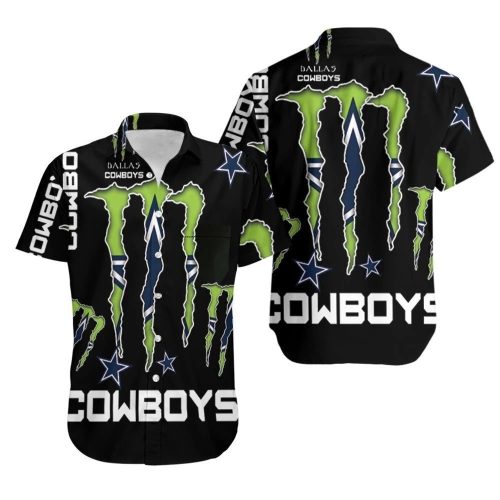 Monster Energy Logo For Lovers Dallas Cowboys Hawaiian Shirt Combo Beach