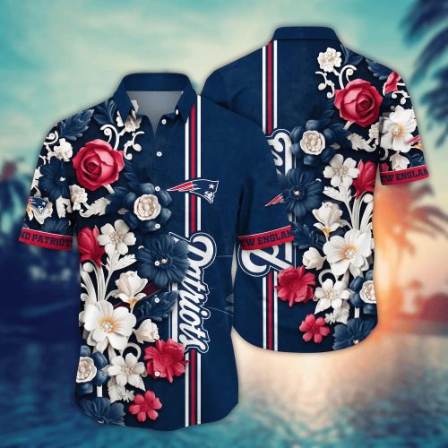 NFL New England Patriots Flower Hawaii Shirt For Fans, Summer Football Shirts Gift