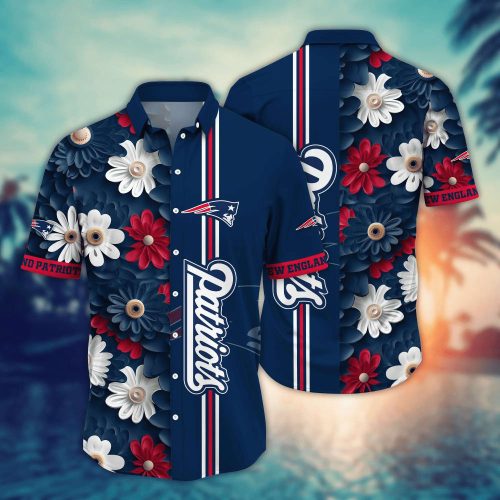 NFL New England Patriots Flower Hawaii Shirt For Fans, Summer Football Shirts Gift