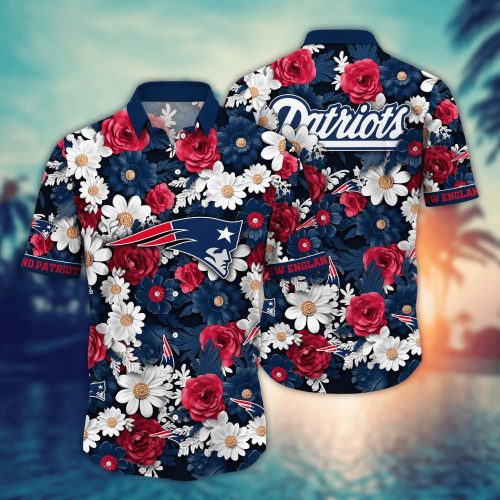 NFL New England Patriots Flower Hawaii Shirt For Fans, Summer Football Shirts Gift