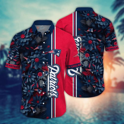 NFL New England Patriots Flower Hawaii Shirt For Fans, Custom Summer Football Shirts Gift