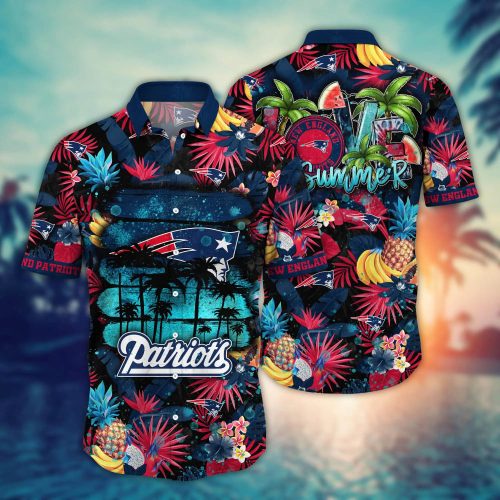 NFL New England Patriots Flower Hawaii Shirt For Fans, Summer Football Shirts Gift