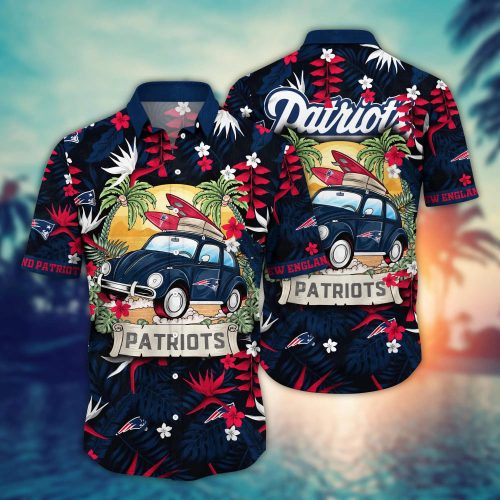 NFL New England Patriots Flower Hawaii Shirt For Fans, Summer Football Shirts Gift