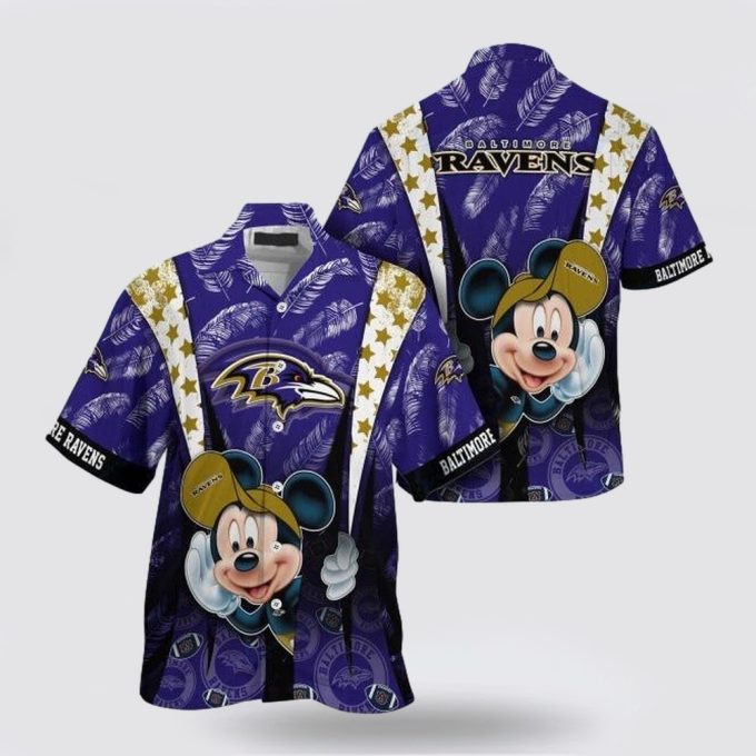 Baltimore Ravens Nfl Mickey Mouse Hawaiian Shirt For Fans