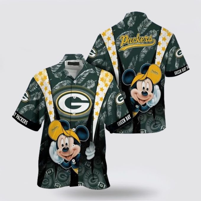 Green Bay Packers Nfl Mickey Mouse Hawaiian Shirt For Fans