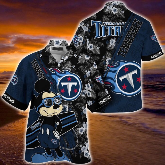 Mickey Mouse Hawaii Shirt Tennessee Titans NFL Floral Pattern For Fans